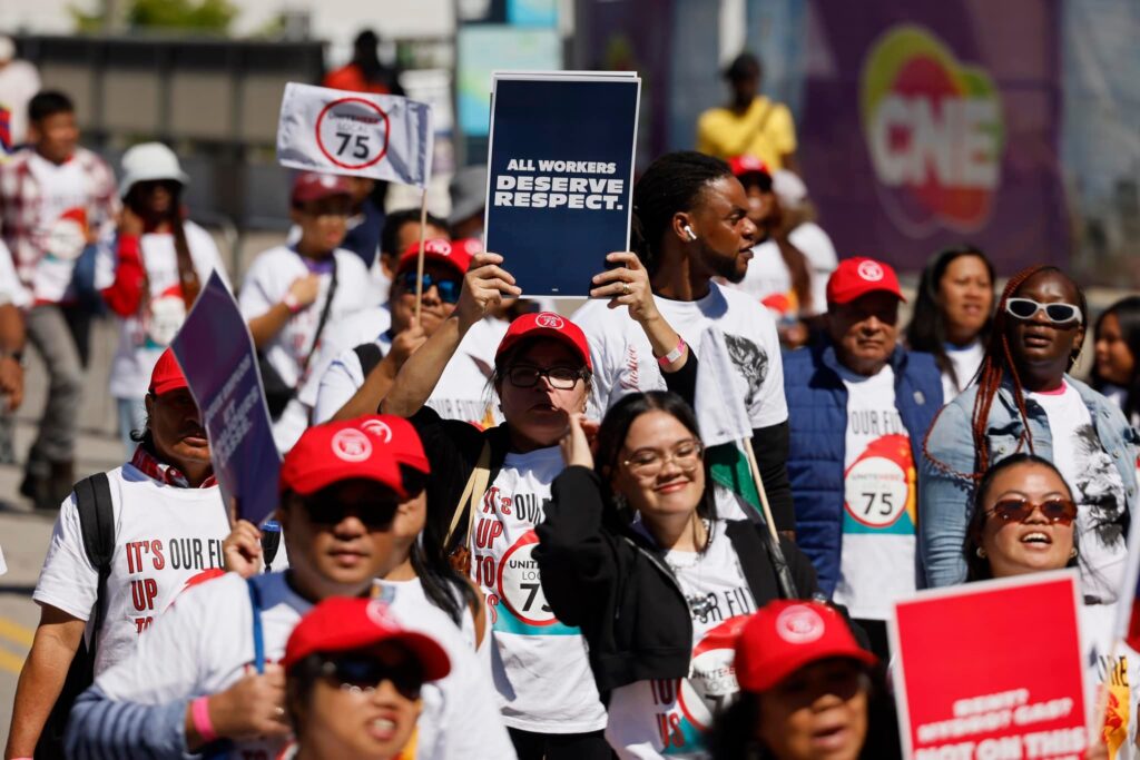 Crowd of people at Workers Together rally