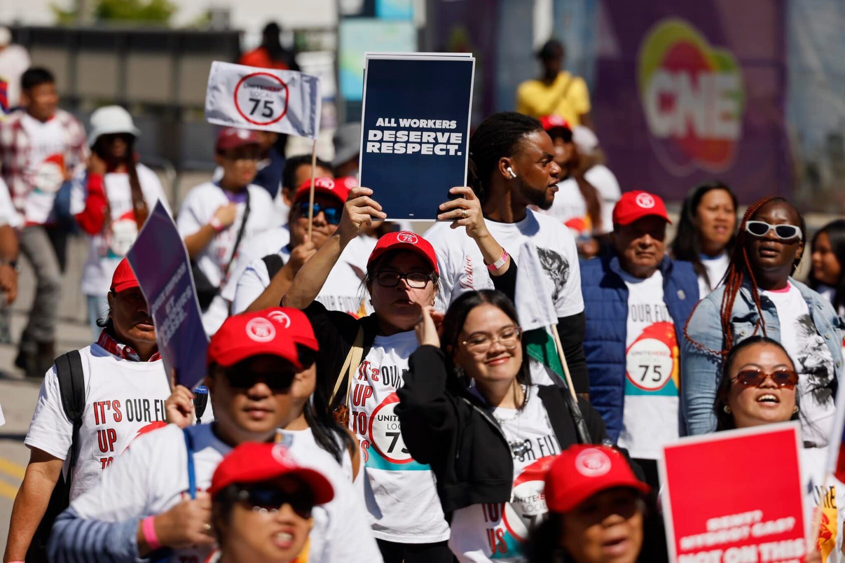 Crowd of people at Workers Together rally
